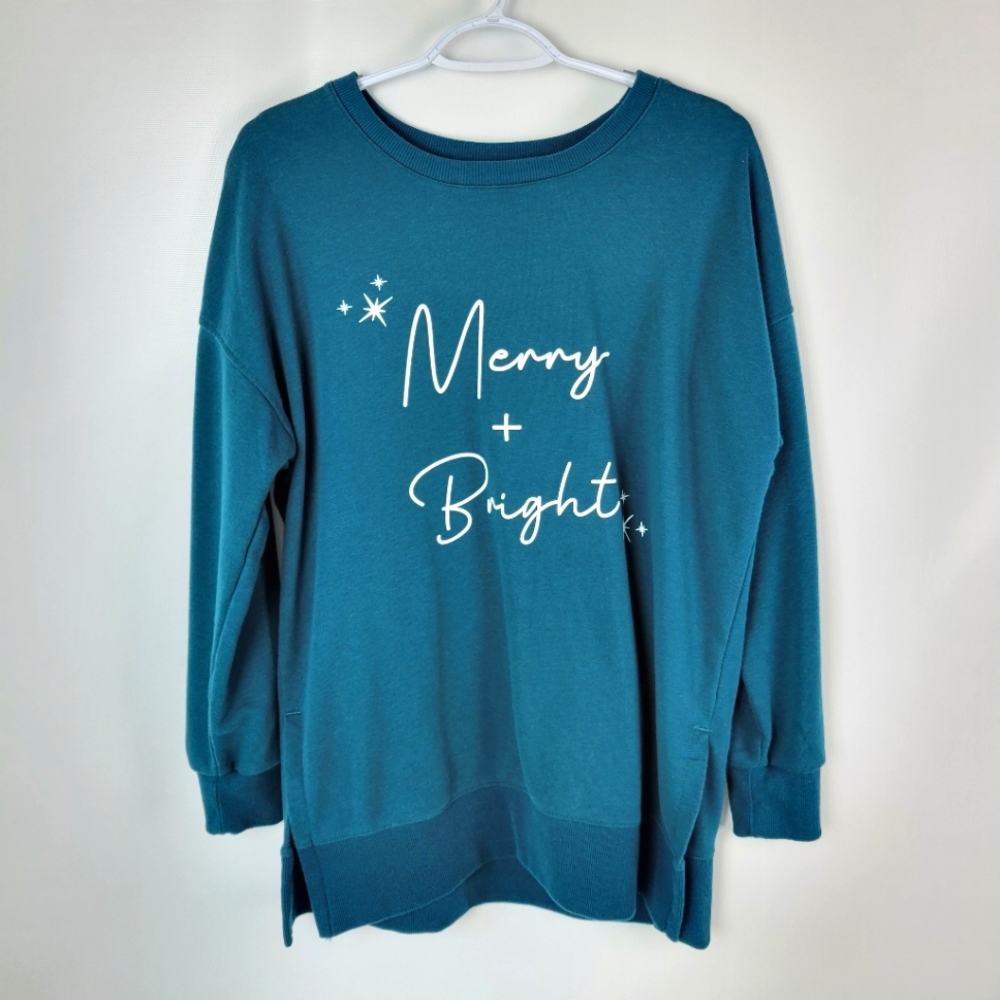 ELLEN TRACY Merry & Bright Holiday Sweater Sz Large